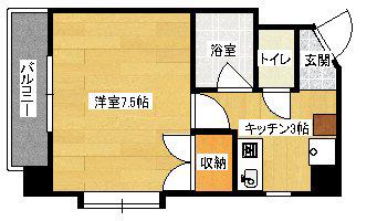 アーバン田部III(1K/2階)の間取り写真