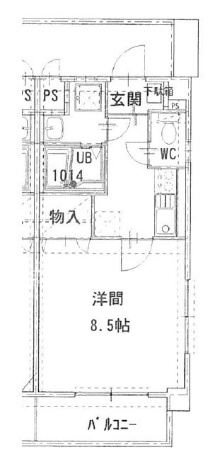 メゾンソレアード 302号(1K/3階)の間取り写真