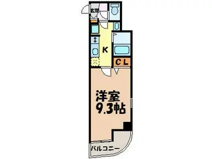 AYERSROCK仲田(1K/3階)の間取り写真