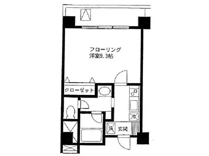 ハースグラーフ(1K/2階)の間取り写真