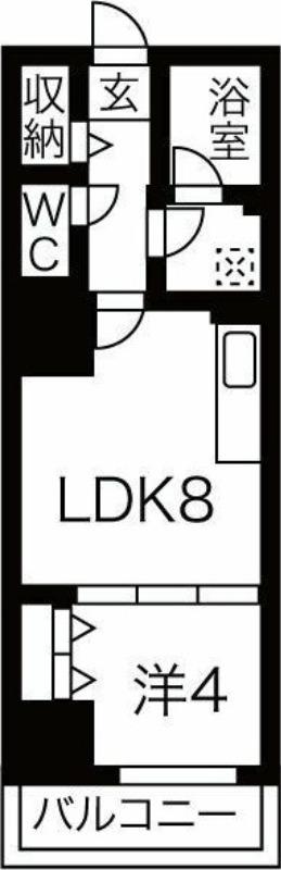 クリスタルガーデン栄町(1LDK/14階)の間取り写真