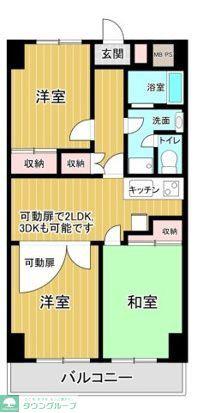 光峰ビル(3DK/4階)の間取り写真