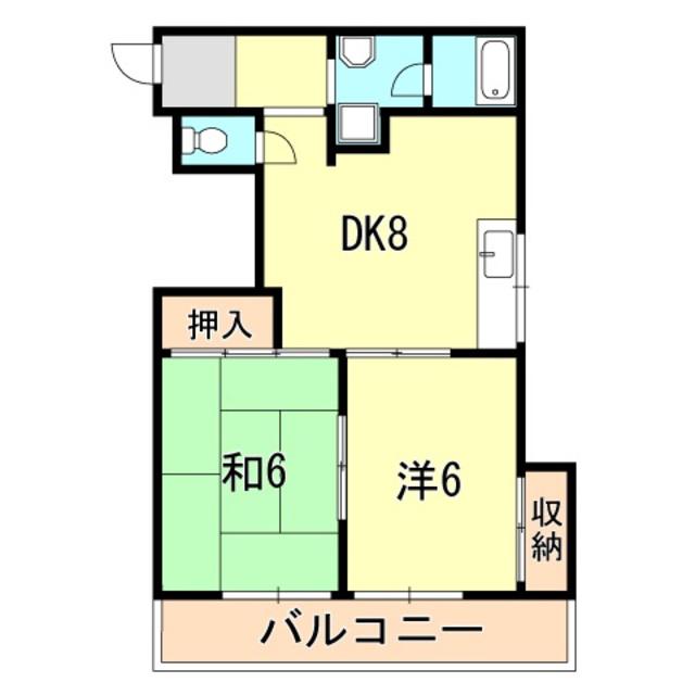 進藤ビル(2DK/5階)の間取り写真