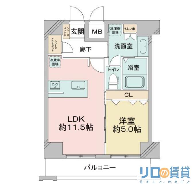 DIMUS新大阪(1LDK/9階)の間取り写真