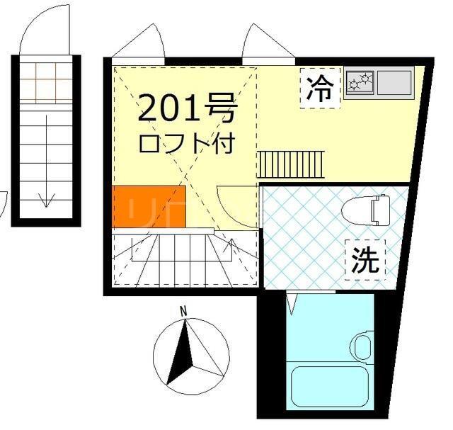 プリームス品川(ワンルーム/2階)の間取り写真