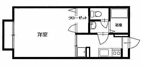 グリーンハイツII(1K/2階)の間取り写真