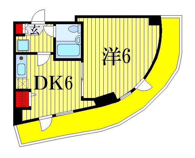 ベイステート安間(1DK/7階)の間取り写真