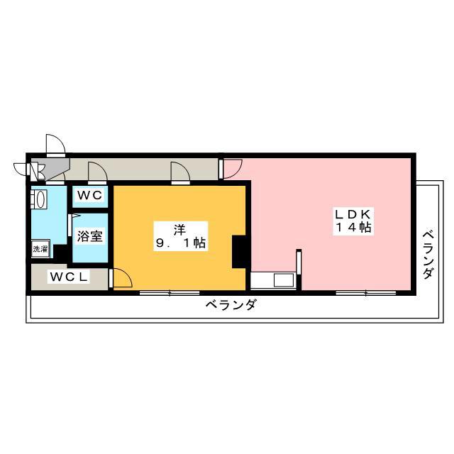 メゾン柿の木(1LDK/2階)の間取り写真