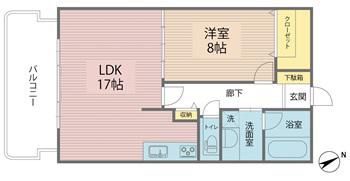 エル・ブラン(1LDK/6階)の間取り写真