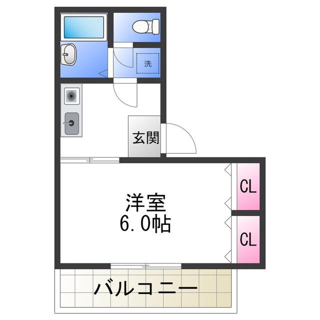 のいらんと(1DK/5階)の間取り写真
