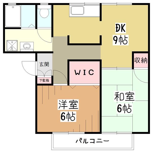 ミヨシハイム(2DK/2階)の間取り写真