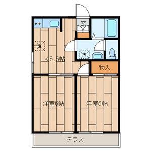 京王高尾線 めじろ台駅 徒歩11分 2階建 築24年(2K/1階)の間取り写真