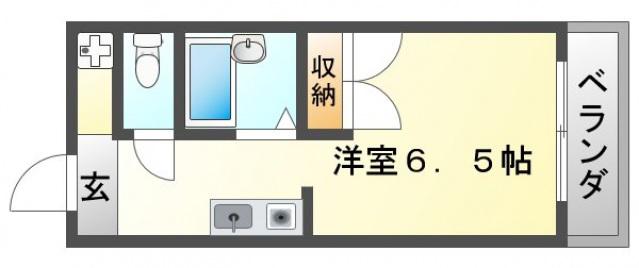 イーズIII(ワンルーム/4階)の間取り写真