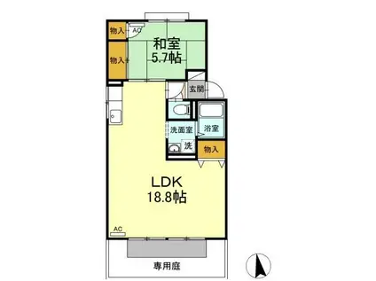 ル・プレジールK(1LDK/1階)の間取り写真