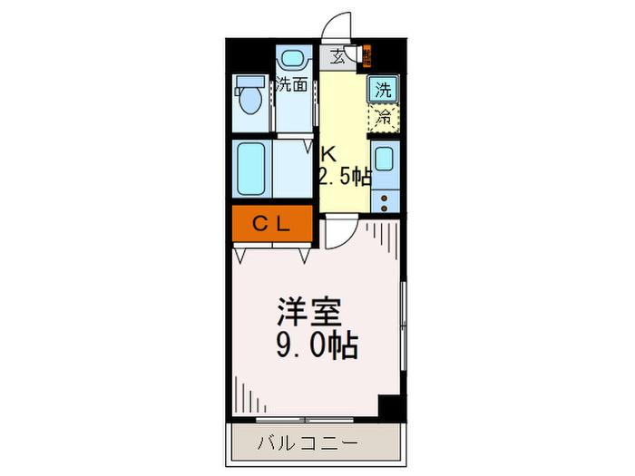 グラウンデュークス本所(1K/5階)の間取り写真