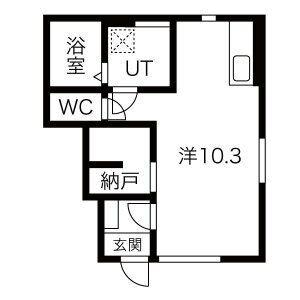 ペッパーミル(ワンルーム/1階)の間取り写真