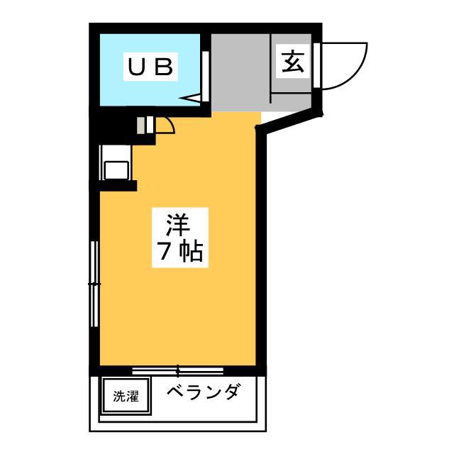 コーポ岩永(ワンルーム/4階)の間取り写真