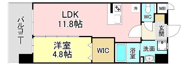 ビッグファミリー葛原II(1LDK/6階)の間取り写真