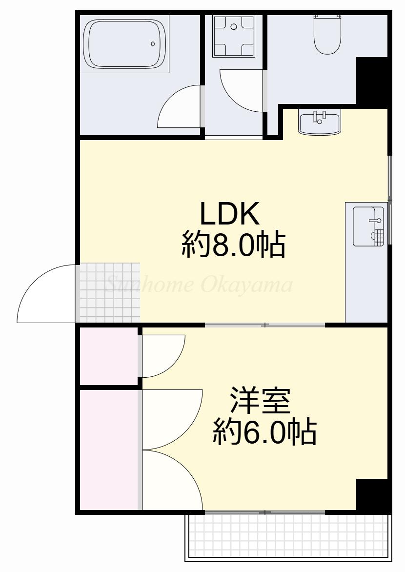 メーゾンS(1DK/2階)の間取り写真