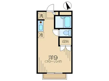 きんもくせいハイム(ワンルーム/1階)の間取り写真
