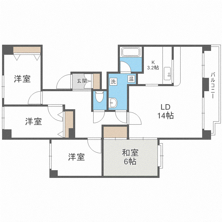 フロンティア南11条(4LDK/5階)の間取り写真