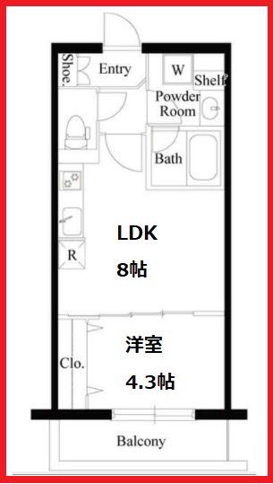 ネオグレイス綾瀬(1LDK/2階)の間取り写真