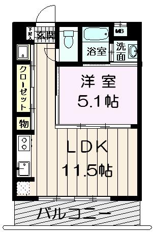 グランドシャンブル(1LDK/5階)の間取り写真