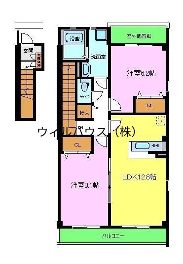 サンシエスタ(2LDK/2階)の間取り写真