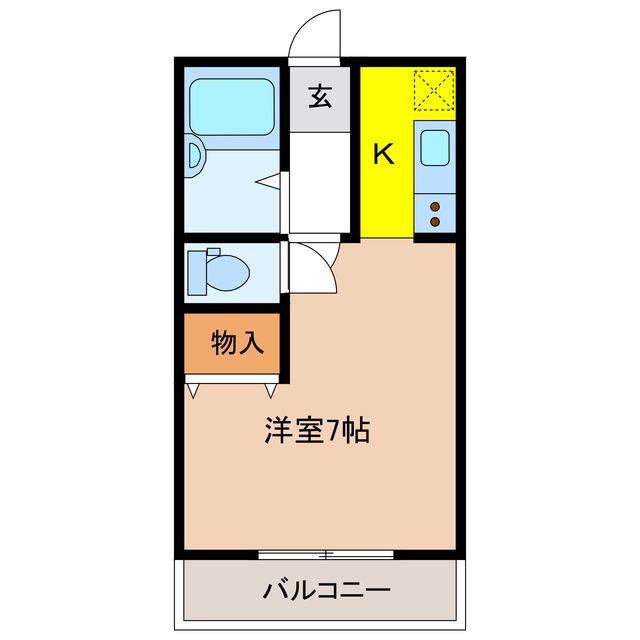 サンリバティー(1K/1階)の間取り写真