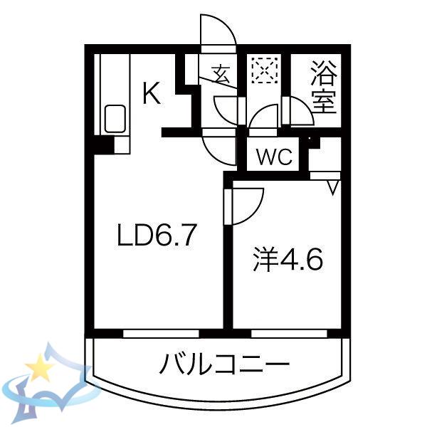 フォレスト円山(1LDK/2階)の間取り写真