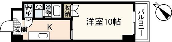 ラフィネ牛田本町(1K/3階)の間取り写真