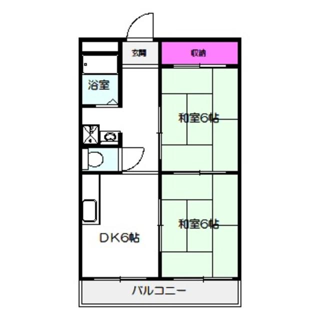 エクセル守口(2DK/3階)の間取り写真