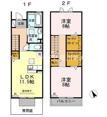 プレミール(2LDK/1階)の間取り写真