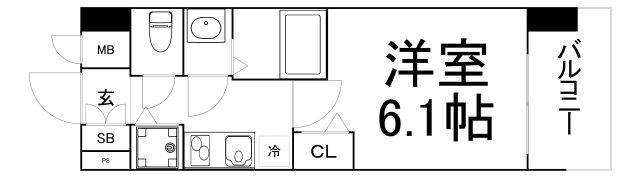 プレサンス玉造駅前(1K/8階)の間取り写真