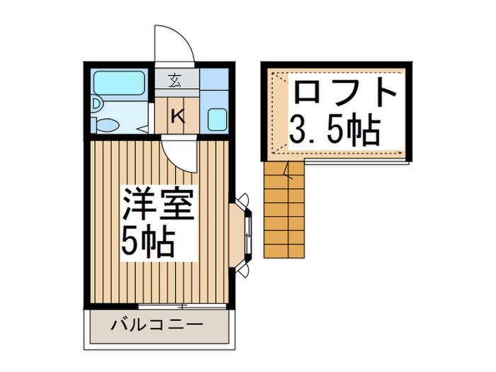 ＪＲ京浜東北線 西川口駅 徒歩12分 2階建 築37年(1K/2階)の間取り写真