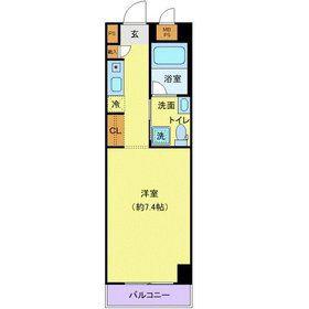 ブルーノコート蒲田(ワンルーム/5階)の間取り写真