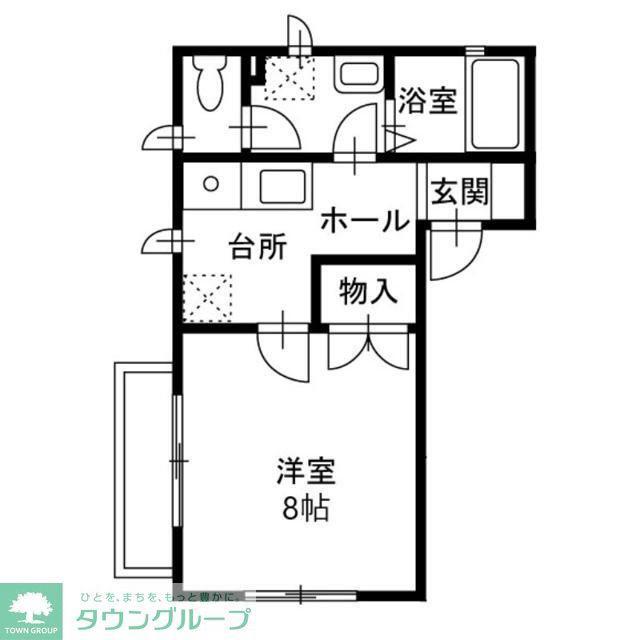 メゾンフレール(1K/1階)の間取り写真