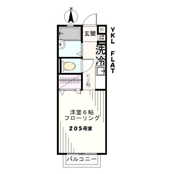 YKL FLAT(1K/2階)の間取り写真