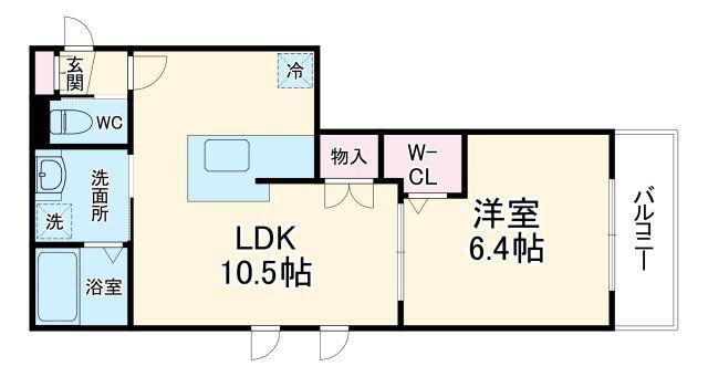 レジデンスキマピ(1LDK/2階)の間取り写真