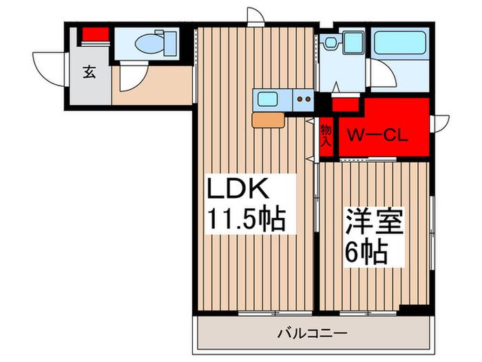 ＪＲ京浜東北線 蕨駅 徒歩11分 3階建 築5年(1LDK/2階)の間取り写真