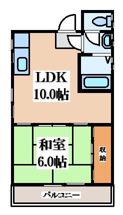 鎌田マンション(1LDK/4階)の間取り写真