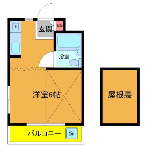 サンハイツ(ワンルーム/1階)の間取り写真