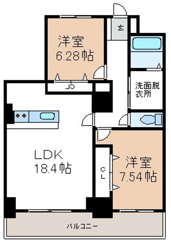 ARDEA(2LDK/18階)の間取り写真