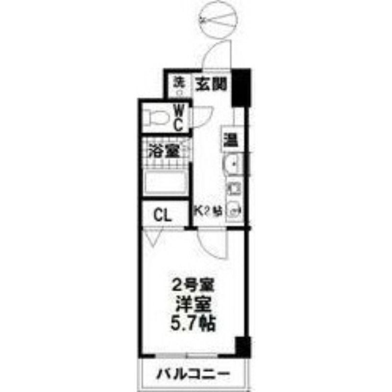 プレミアム本町(1K/6階)の間取り写真