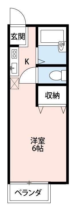 グリーンリーフ越野(ワンルーム/1階)の間取り写真