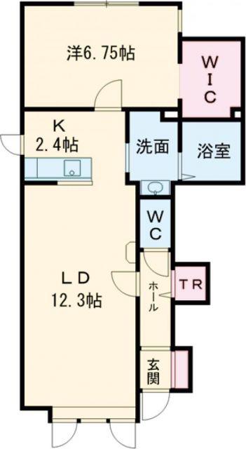 滝川東町1MS C(1LDK/1階)の間取り写真