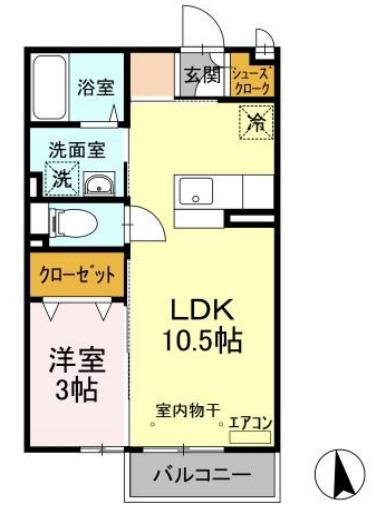 ファミーリエI(1LDK/2階)の間取り写真