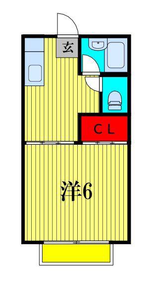中嶋ハイツ(1K/2階)の間取り写真