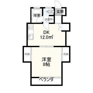 メゾンマルダイ(1DK/2階)の間取り写真