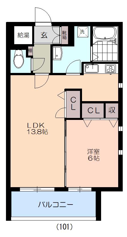TREMARK(1LDK/1階)の間取り写真